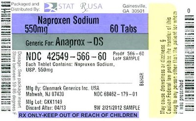 Naproxen Sod 550mg Label Image (Naproxen 550mg Label 42549)